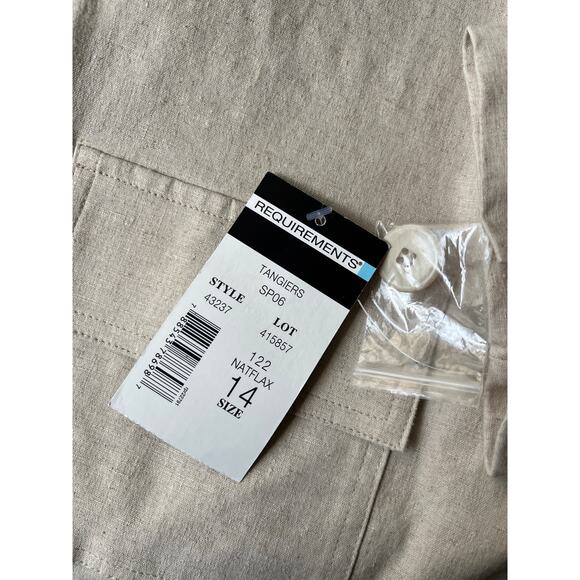 NWT Vintage Light Academia Preppy Requirements Linen Blend Blazer Size Large - Picture 7 of 7